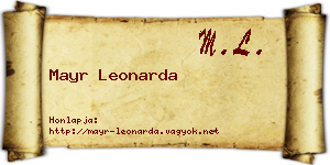 Mayr Leonarda névjegykártya